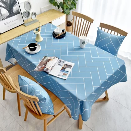 Waterproof Plaid Tablecloth Waterproof Tablecloth Home, Blue